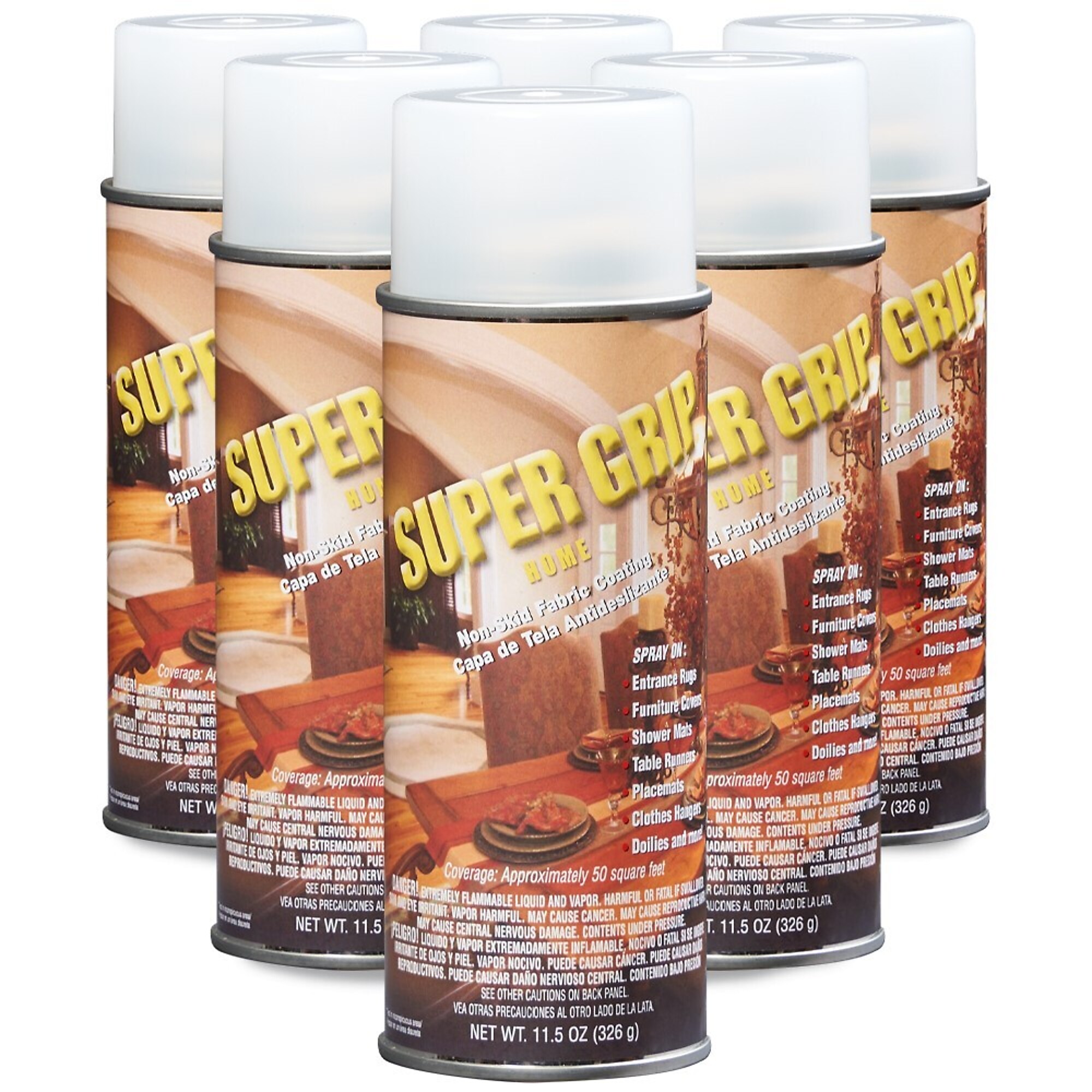 Plasti Dip Super-Grip Non-Slip Fabric Coating — 12 Oz., Clear, Air-Dry, Durable, 6 Pk, Model# 91209-6